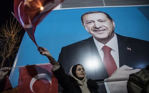 Mr Erdogan appeared to cede the Istanbul vote - Credit: Arif Hudaverdi Yaman/Anadolu Agency/Getty Images