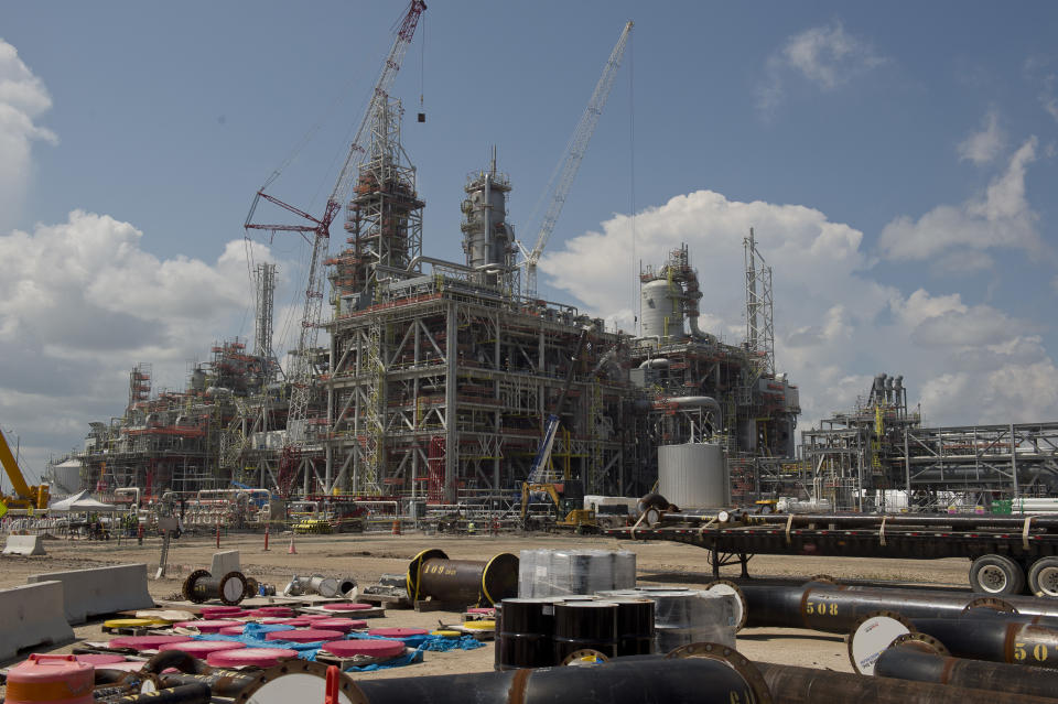 ExxonMobil Corp. and Saudi Basic Industries Corp. (Sabic) Gulf Coast Growth Ventures petrochemical complex under construction in Gregory, Texas, U.S., on Wednesday, July 28, 2021. (Eddie Seal/Bloomberg via Getty Images)