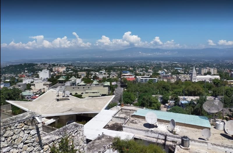 外交部指出，我國駐海地大使館與摩依士總統官邸相距約2公里。（圖／翻攝自google地圖））
