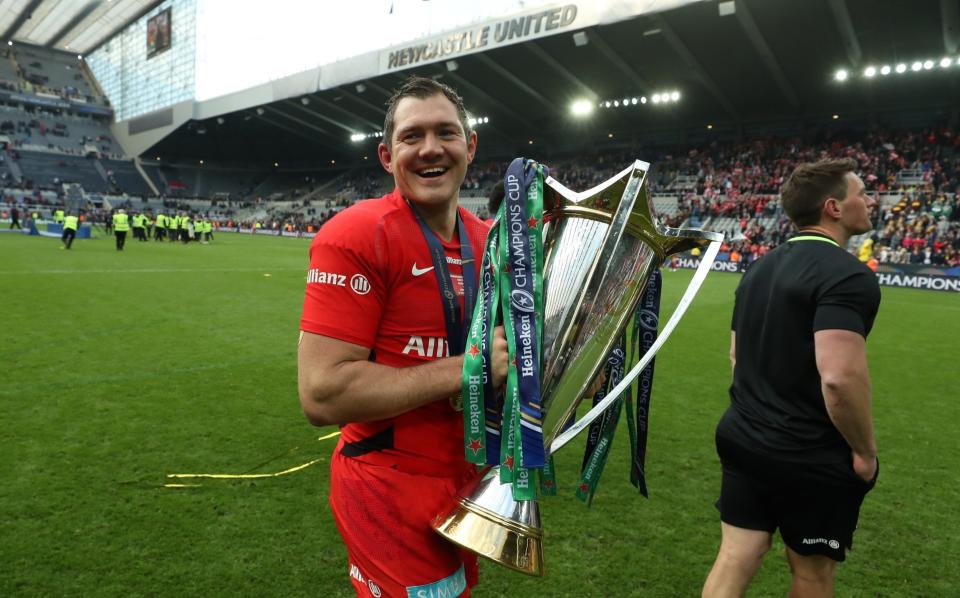 Alex Goode celebrates after Saracens' 2019 Champions Cup win - South Africa have an English fitness guru and he knows Owen Farrell inside out