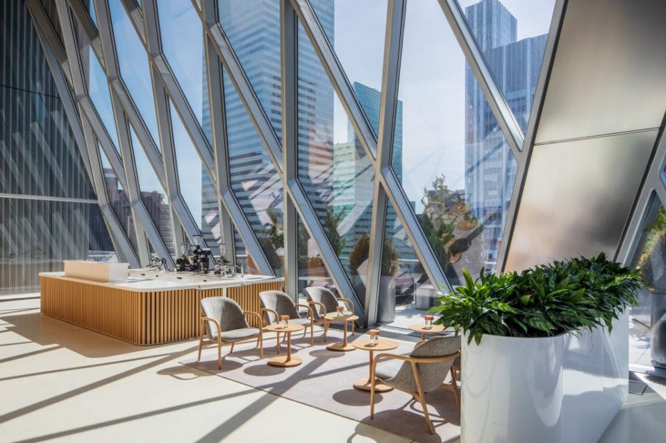 Vongerichten runs a food-and-beverage program strictly for tenants in a triple-height, 26th-floor venue called the Diagrid Club. Alan Schindler