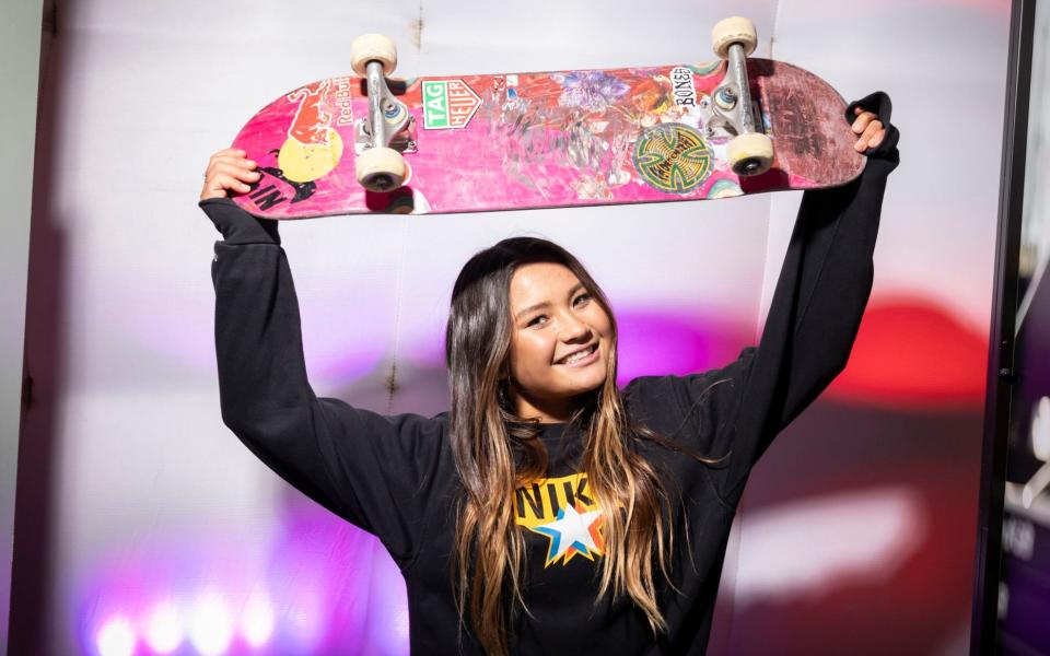 Sky Brown with her skateboard/‘I’m always up for a challenge’: Sky Brown aiming for medals in two sports at Paris Olympics