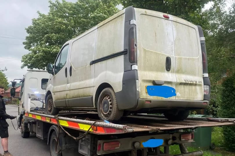 Van being taken away in Holmbridge, near Holmfirth -Credit:West Yorkshire Police