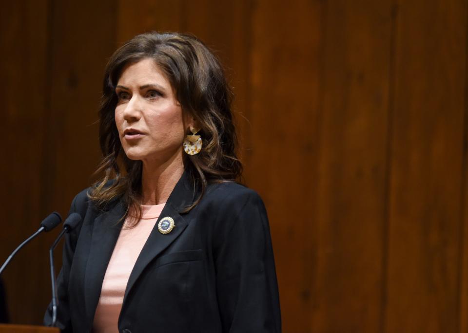South Dakota Gov. Kristi Noem sent letters Friday to leaders of the Cheyenne River Sioux Tribe and the Oglala Sioux Tribe demanding that checkpoints that have been set up on those reservations along state and U.S. highways be removed immediately.