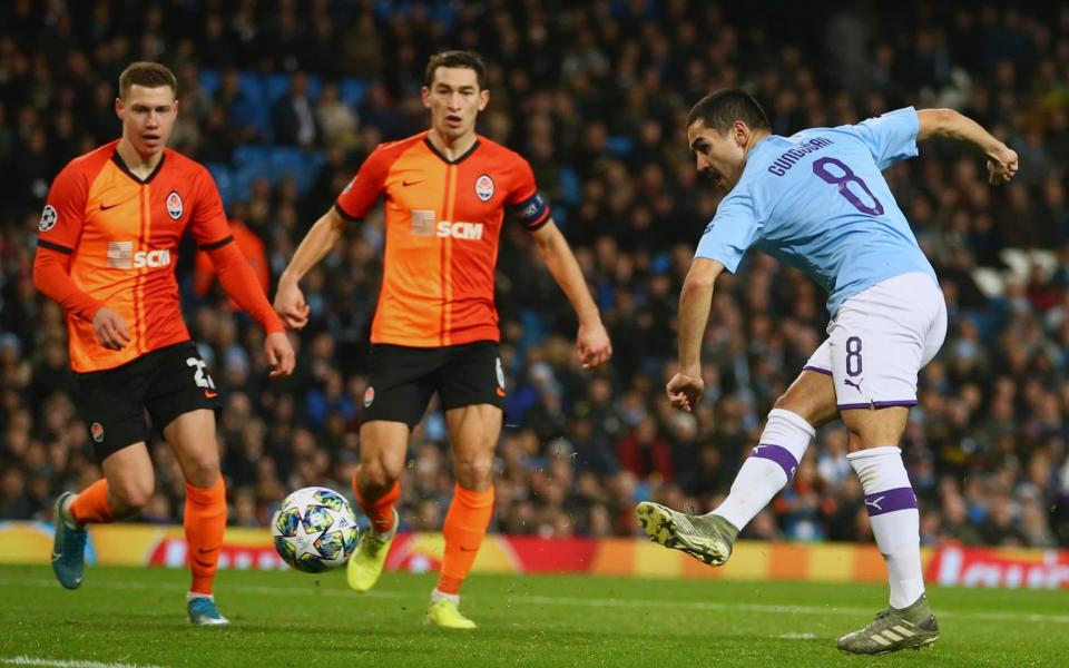 Ilkay Gundogan got the breakthrough for Man City but the below-par home side were forced to settle for a point - AP