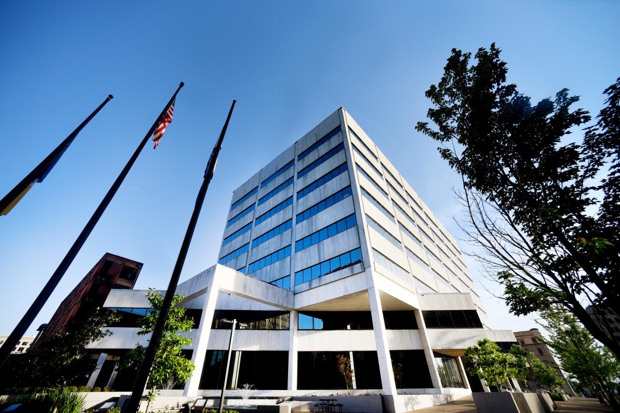 Government Plaza in downtown Shreveport on May 5, 2023. 

