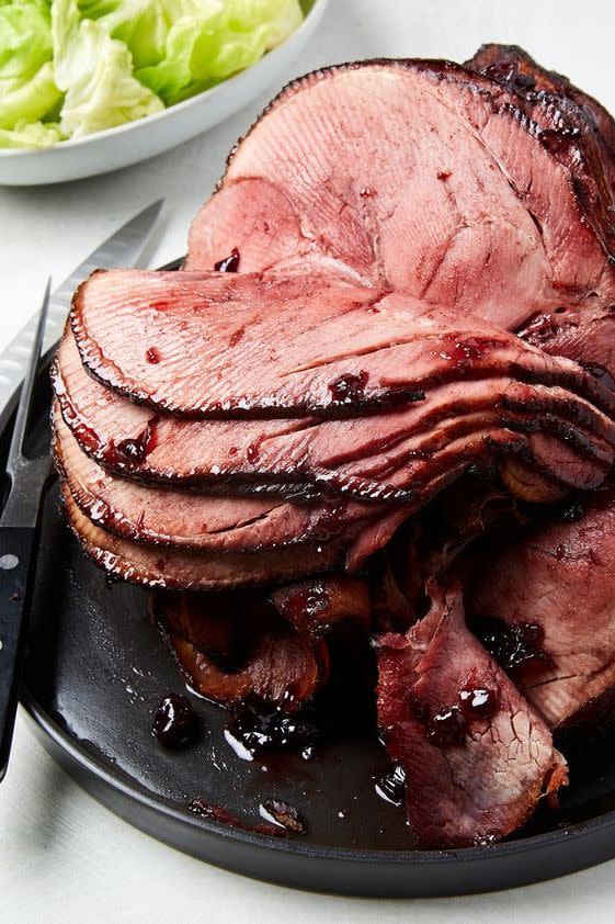 cherry bourbon glazed ham