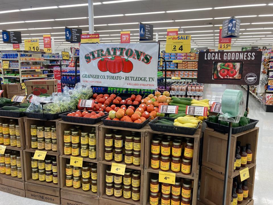 Local produce displayed at Food Lion.