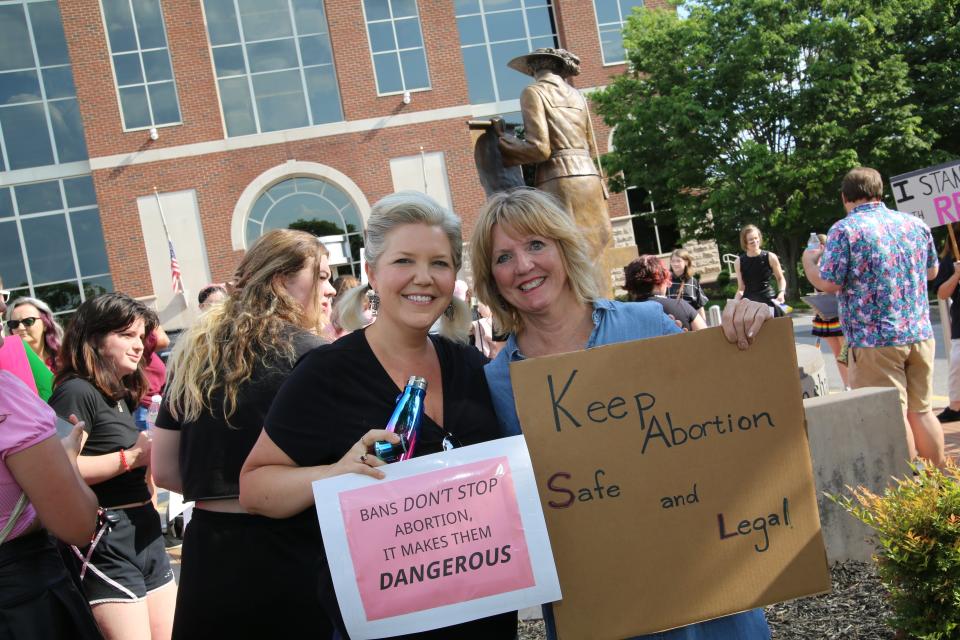 Tracey Jepson and Summer Sasarita lended support to Friday's Pro Choice march