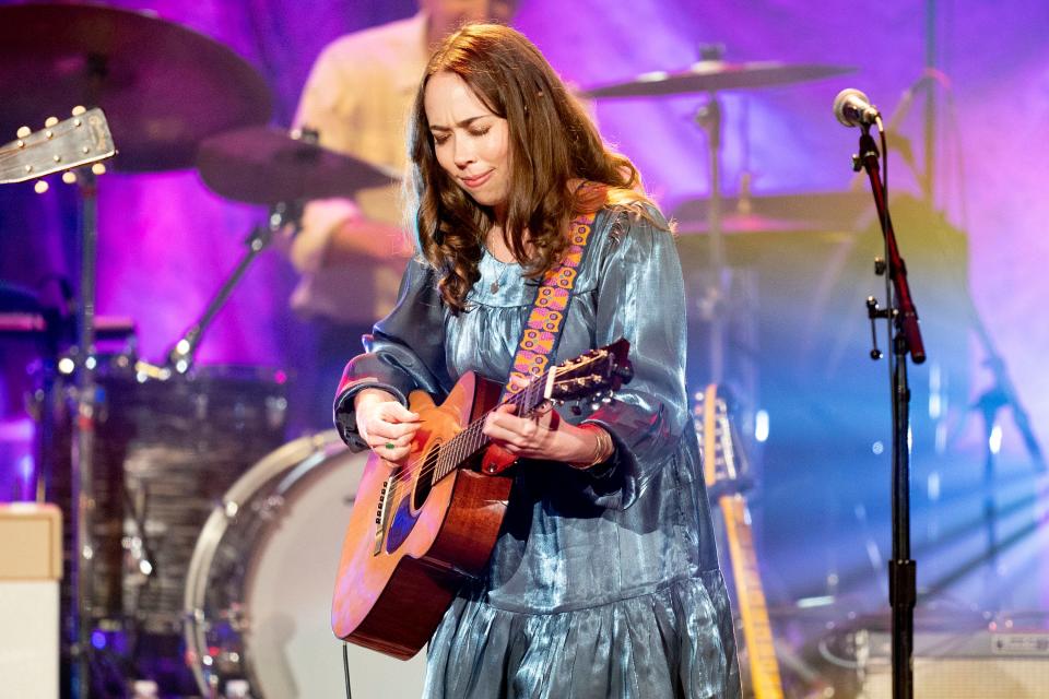 Sarah Jarosz performs I'll Be Gone during the Americana Music Association Awards ceremony at the Ryman Auditorium Wednesday, Sept. 22, 2021 in Nashville, Tenn. 