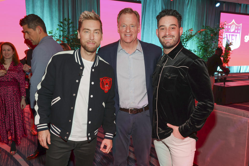 Lance Bass, Roger Goodell and Michael Turchin