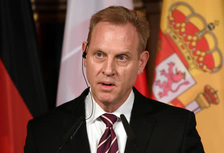 U.S. Secretary of Defense Patrick Shanahan speaks at the annual Munich Security Conference in Munich, Germany February 15, 2019. REUTERS/Andreas Gebert