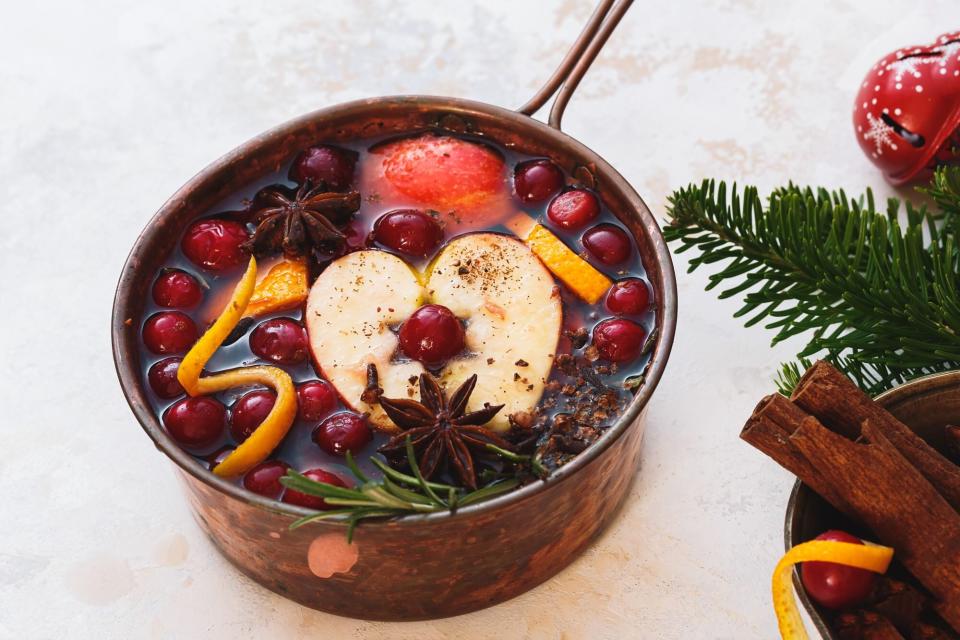 stovetop potpourri using pine, berries, cloves