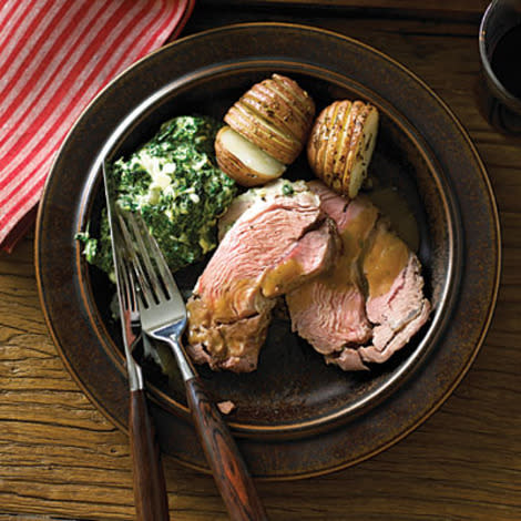 Lamb Shoulder Roast with Roasted Garlic Sauce