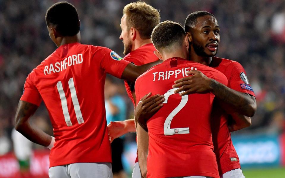 Raheem Sterling celebrates after scoring with his teammates during the UEFA EURO 2020 match - Bulgaria racism furore Q&A: Should Bulgaria be thrown out of tournament? - REX