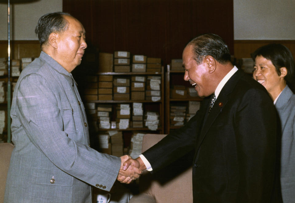 田中角榮訪華期間曾經跟毛澤東會面。