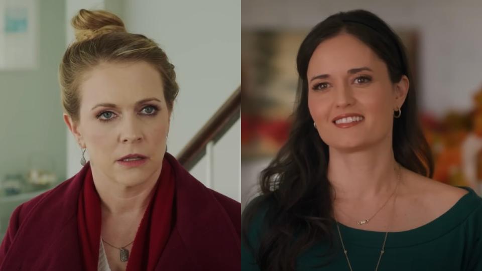  L to R: Melissa Joan Hart in A Very Nutty Christmas, Danica McKellar in Swing into Romance. 