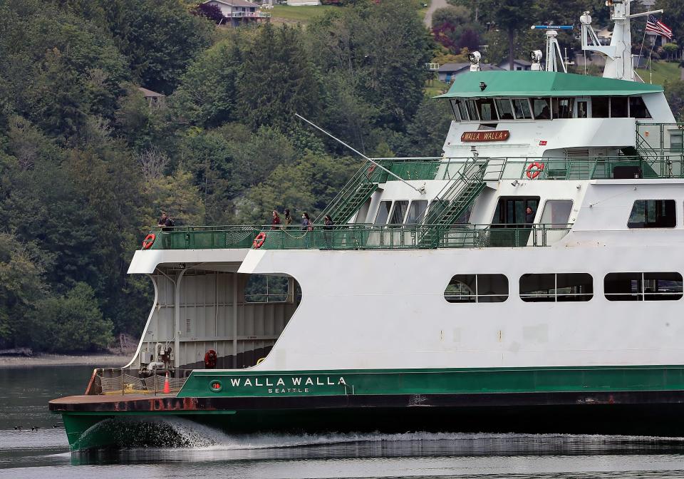 The Washington State Ferry Walla Walla heads for the Bremerton ferry dock in June. Many riders of the Bremerton ferry have had to find commuting alternatives, had their commute lengthened, or have to be picked up in Bainbridge Island to deal with the route's unreliability.