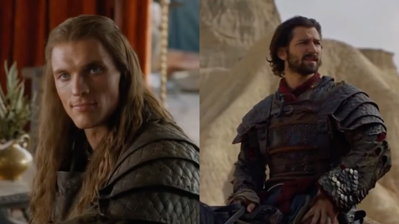 Ed Skrein (left) and Michiel Huisman as Daario Naharis on different seasons of Game of Thrones.