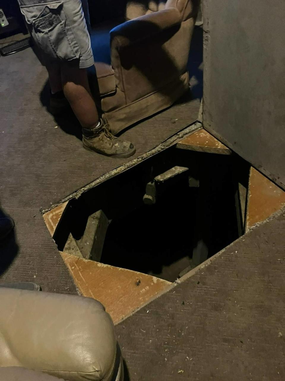 A trapdoor leads to the basement at the unlicensed Blossom House Haunted Hotel, says Aaron Jacobsen, who visited last weekend.