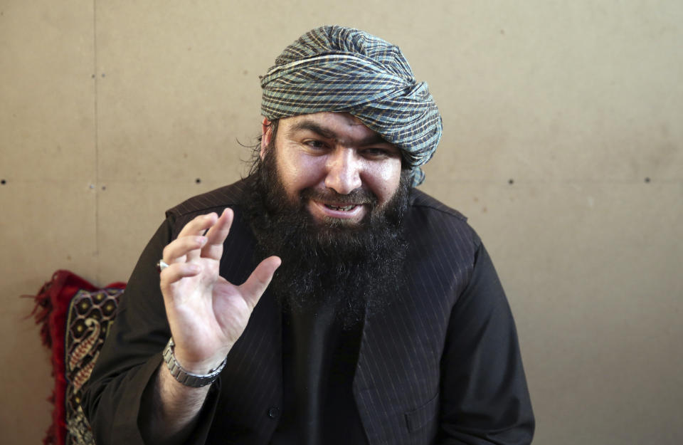 In this Saturday, Dec. 14, 2019, photo, Noorullah, 34, speaks during an interview with The Associated Press inside the Pul-e-Charkhi jail in Kabul, Afghanistan. Thousands of Taliban prisoners jailed as insurgents see a peace deal being hammered out in Qatar as their ticket to freedom. Prisoner release is a key pillar of any agreement the U.S. strikes with the Taliban to end Afghanistan’s 18-year war. (AP Photo/Rahmat Gul)