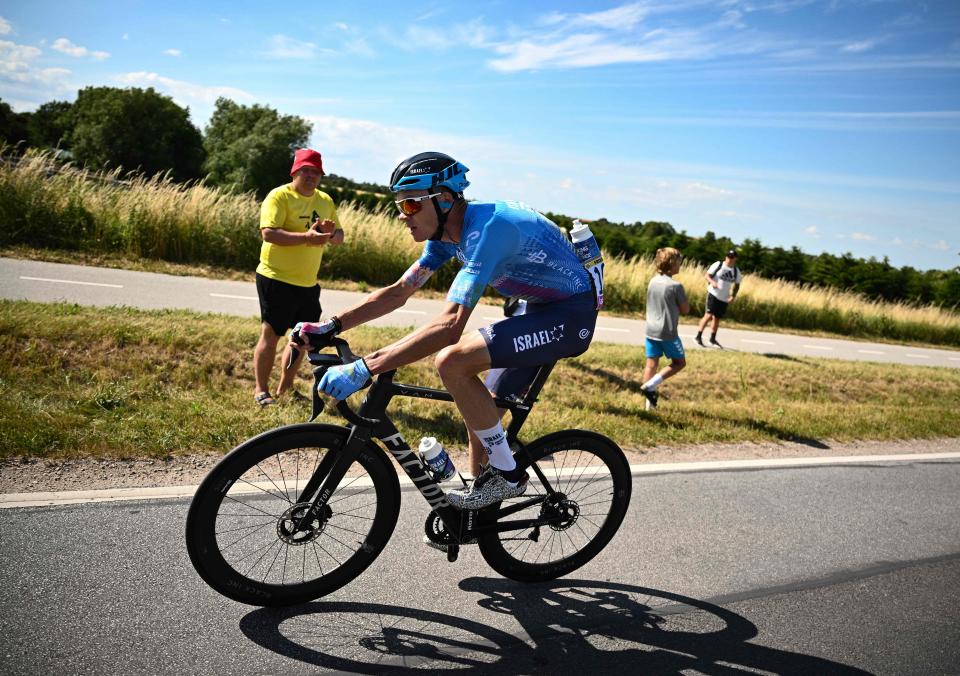 Israel-Premier Tech team's British rider Chris Froome cycles during the 2nd stage (AFP via Getty Images)