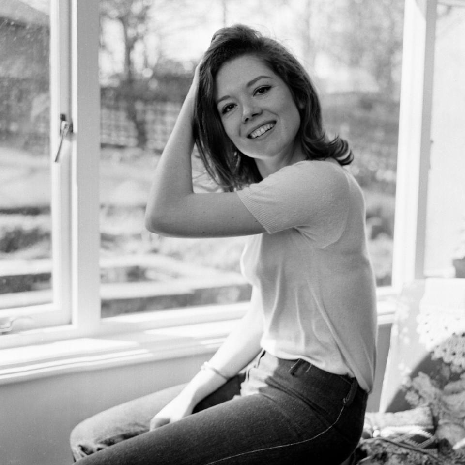 Diana Rigg pictured at her parents home at Roundhay, Leeds, before taking on the role of Emma Peel in The Avengers - Mirrorpix via Getty Images