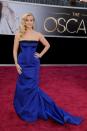 <p>Witherspoon looked stunning in cerulean blue at the Academy Awards in 2013, another example of her signature pop of color.</p>