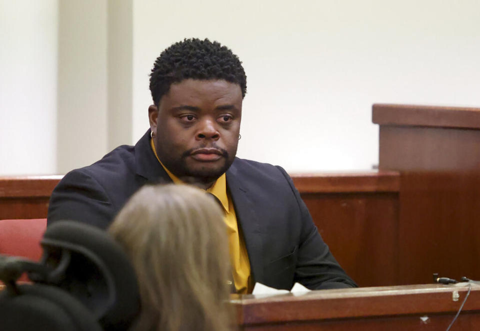 Adarius Carr testifies during the sentencing phase of Aaron Dean's trial on Dec. 16, 2022.