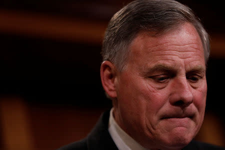 Senate Intelligence Committee Chairman Sen. Richard Burr (R-NC) speaks at a news conference to discuss the committee's probe of Russian interference in the 2016 election on Capitol Hill in Washington, D.C., U.S., March 29, 2017. REUTERS/Aaron P. Bernstein