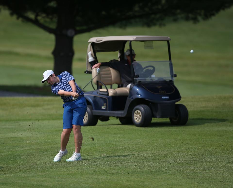 FDR's Ike Rothman on the sixth hole at the Powelton Club in Newburgh during the first round of the Section 9 golf championship on May 23, 2023.