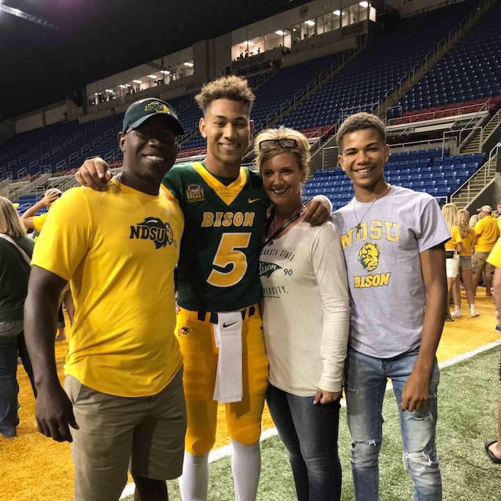 North Dakota State quarterback Trey Lance is shown with his family. (Photo credit: Lance family)