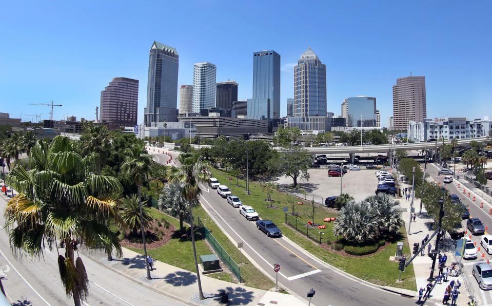 A view of the downtown Tampa skyline on April 28, 2018.