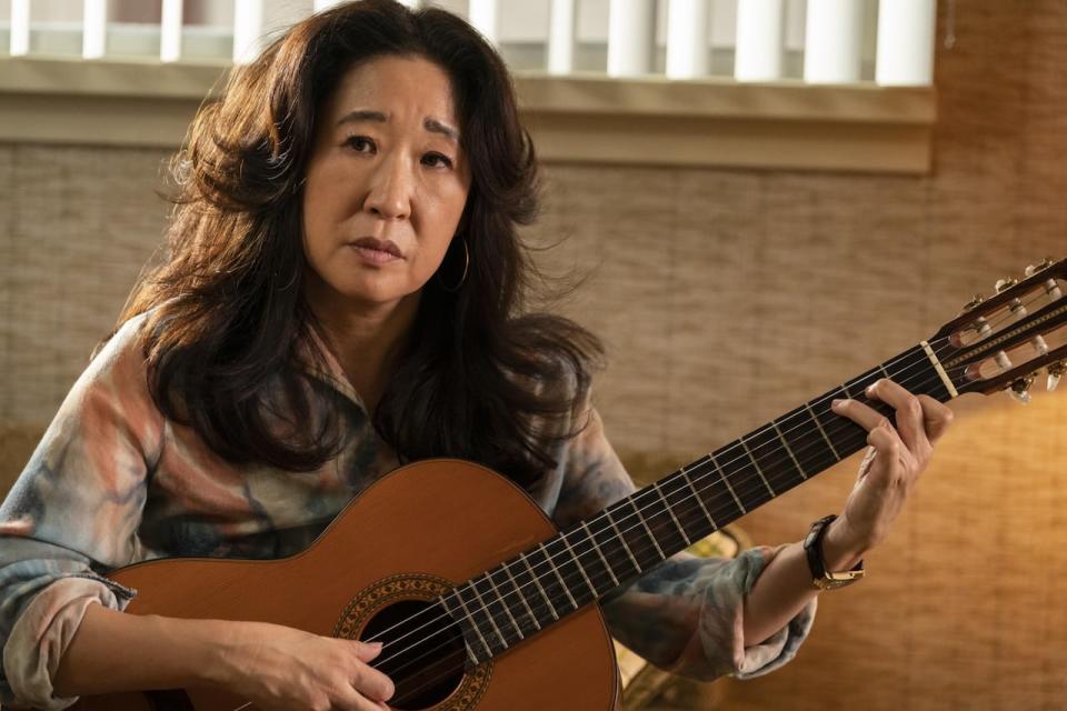 Sandra Oh appears in a still from The Sympathizer