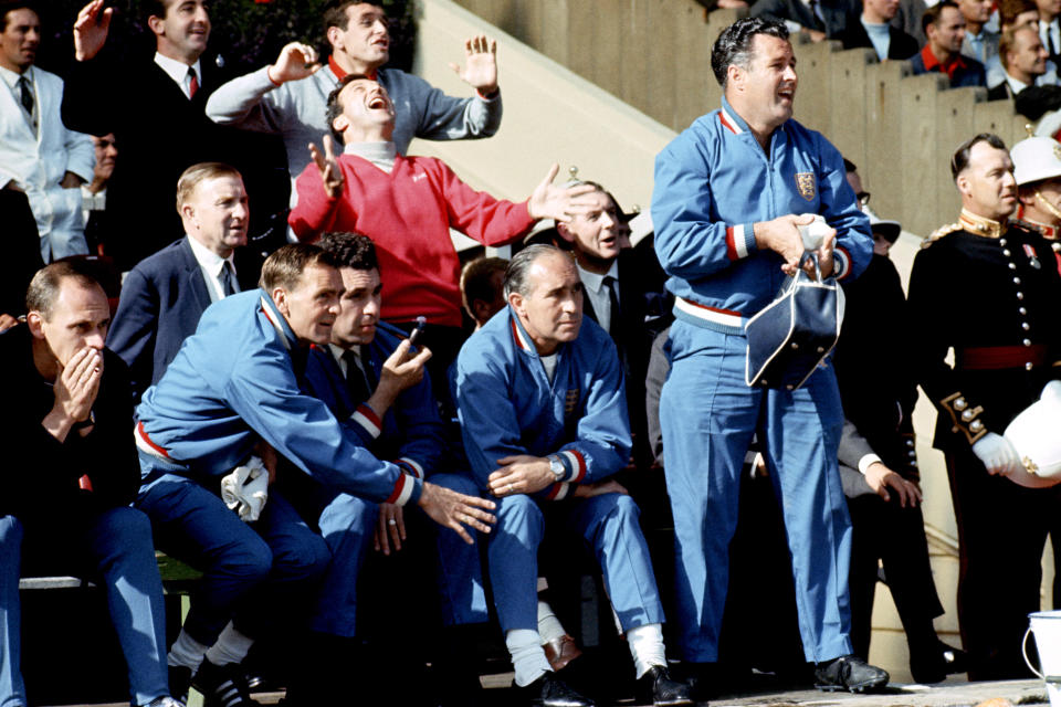 Nike have cited the 1966 World Cup team's training kit as inspiration for a colour change of the George Cross. (Getty)