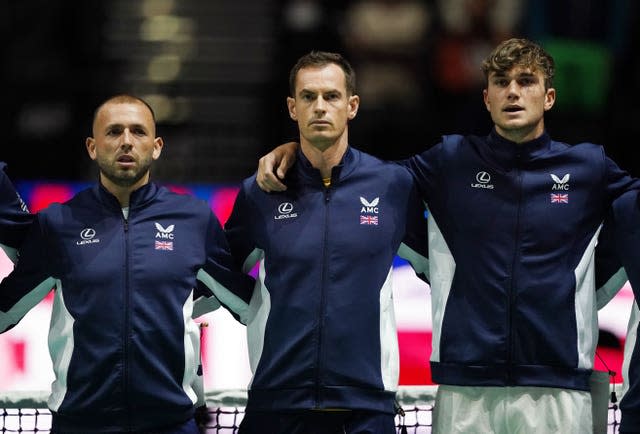 Murray, centre, and Draper, right, have been team-mates for Great Britain's Davis Cup side