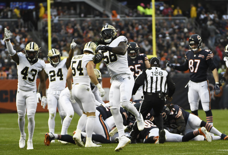 Demario Davis (56) and the New Orleans Saints are rolling. (Getty Images)