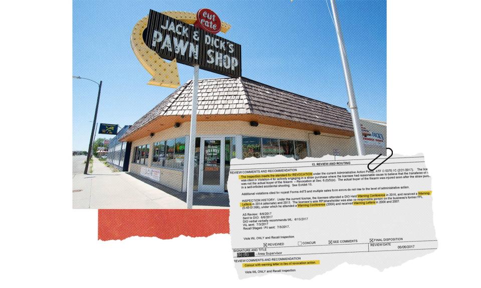 Jack & Dick’s Pawn Shop in Junction City, Kansas, received multiple written and in-person warnings from the Bureau of Alcohol, Tobacco, Firearms and Explosives between 2013 and 2017.