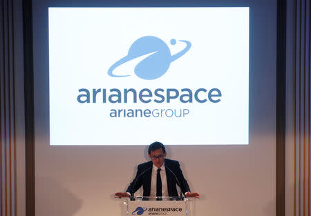 Stephane Israel, CEO of the satellite launch company Arianespace, attends the company's annual news conference in Paris, France, January 9, 2018. REUTERS/Christian Hartmann