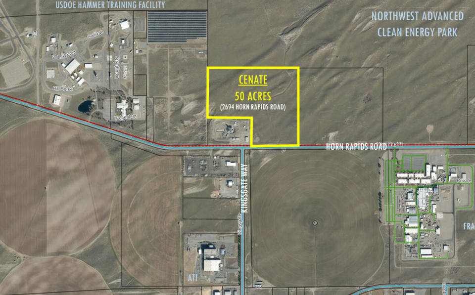 Richland and Butte, Mont. are competing to be the site of a 40,000-square-foot battery parts plant. Cenate, based in Norway, will make a decision in mid-2024. If selected, the plant will be constructed near Horn Rapids Road and Kingsgate Way.