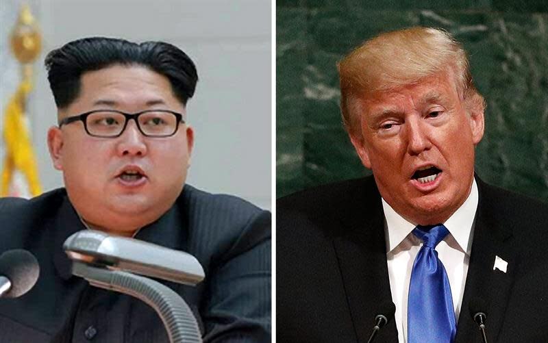 Combo de fotografías de archivo del líder norcoreano Kim Jong-un (i), y del presidente de Estados Unidos, Donald Trump. EFE