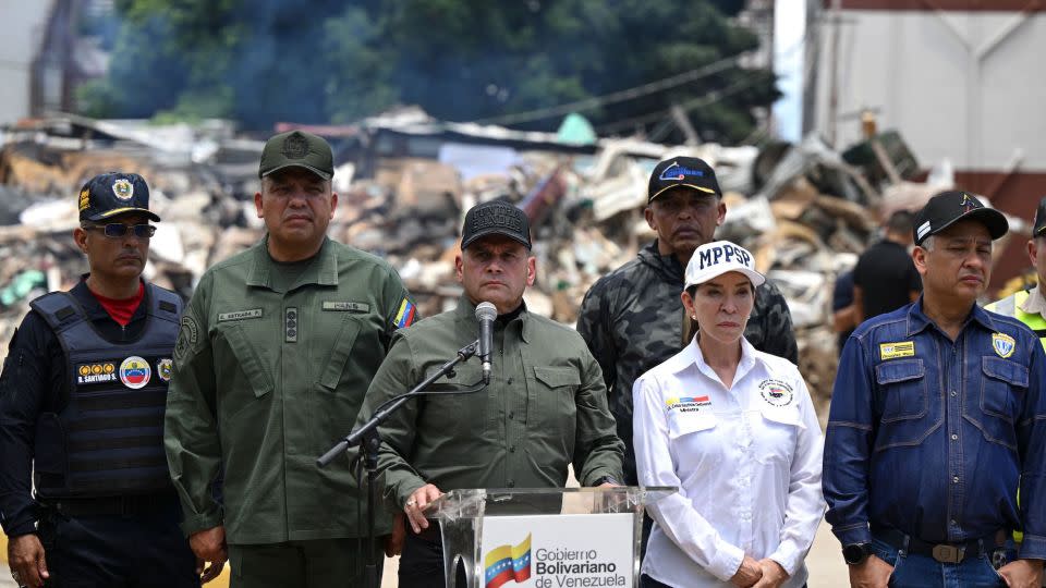 Venezuela Minister of the Interior and Justice, Admiral Remigio Ceballos, speaks during a press conference in the Tocoron prison in Aragua State, Venezuela, on September 23. - Yuri Cortez/AFP/Getty Images