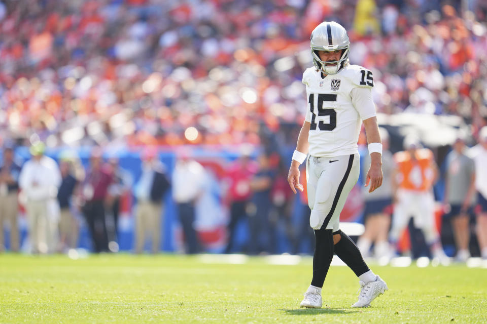 Gardner Minshew was benched Sunday after throwing two interceptions against the Broncos. (Cooper Neill/Getty Images)