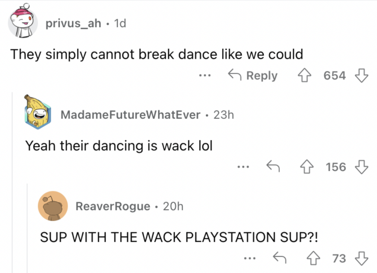 Reddit screenshot about Gen Z being bad at breakdancing.