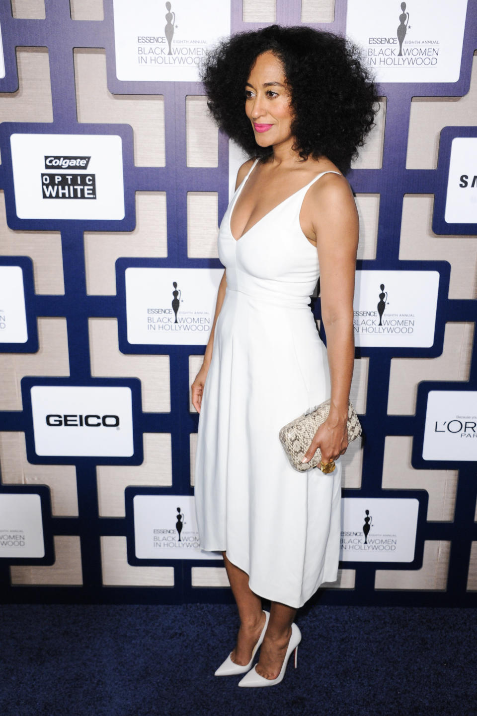 Tracee Ellis Ross arrives at the 8th Annual Essence Black Women In Hollywood Luncheon held at the Beverly Wilshire Hotel on Thursday, Feb. 19, 2015, in Beverly Hills, Calif. (Photo by Richard Shotwell/Invision/AP)