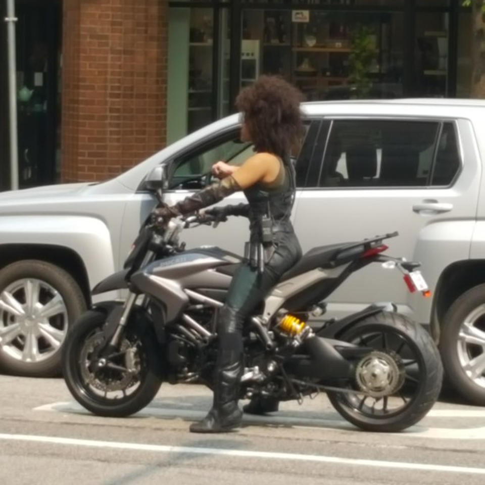 Domino spotted on the set of Deadpool 2 – Credit: Twitter