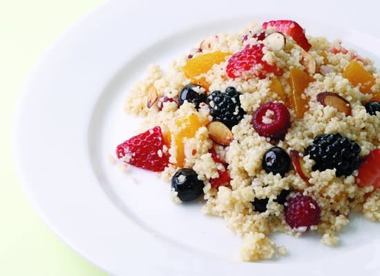 <strong>Get the <a href="http://www.huffingtonpost.com/2011/10/27/couscous-amp-fruit-sala_n_1056700.html" target="_hplink">Couscous and Fruit Salad recipe</a></strong>    Many people might not realize that couscous is actually a tiny pasta. Here it's combined with fresh berries, nectarines, nuts and an orange vinaigrette. Serve the salad with grilled fish or chicken.