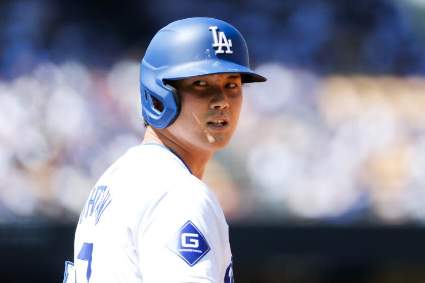 LOS ANGELES, CA - MARCH 28: Los Angeles Dodgers designated hitter Shohei Ohtani.