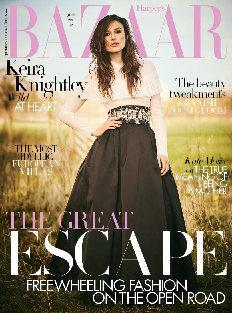 Keira Knightley on the cover of Harper’s Bazaar (Harper’s Bazaar/PA)