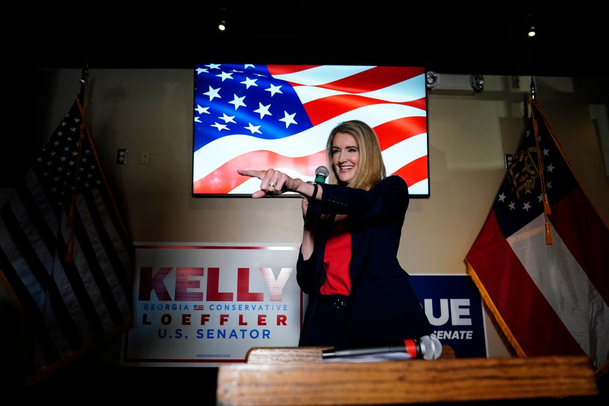 <p>Republican senator Kelly Loeffler is fighting a tough run-off in Georgia</p> (Copyright 2020 The Associated Press. All rights reserved.)